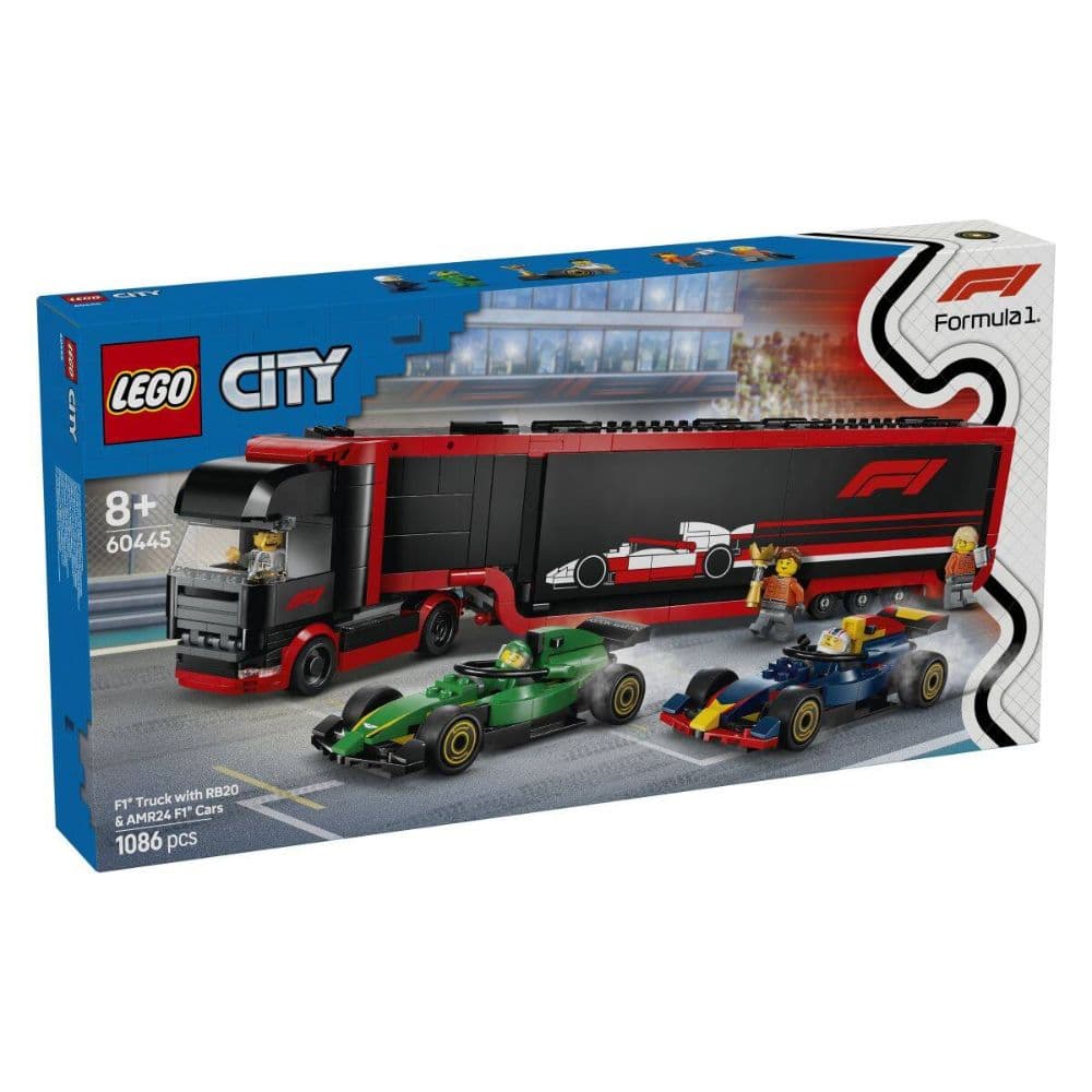 F1 Truck with RB20 & AMR24 F1 Cars box art